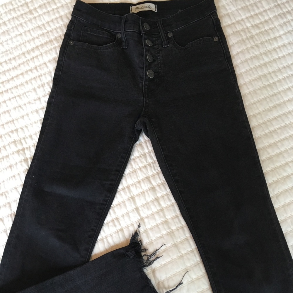 Madewell 9” High Rise button front skinny jeans